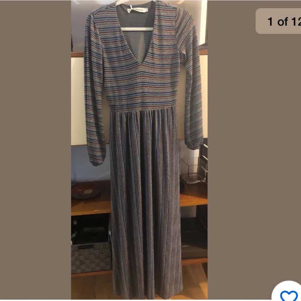 NWT Roberta Bacarelli Metallic Maxi Dress Sz IT40